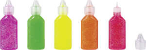Glitter Glue irisierend neongrün neongelb neonorange neonrot neonpink