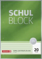 BRUNNEN Schulblock A4 90g 50 Blatt Lineatur 20 Premium