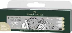Faber Castell Tuschestift Pitt Artist Pen 4er Black&White