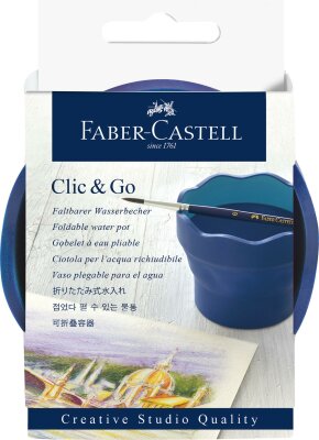 A.W. Faber-Castell Wasserbecher Clic&Go blau Creat. Studio