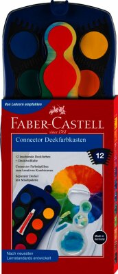 Faber Castell Farbkasten Connector 12 Farben blau