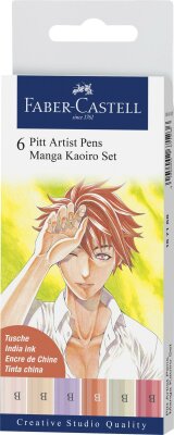 Faber Castell Tuschst. Pitt Artist Pen Manga Kaoiro 6x