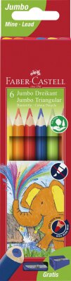 Faber Castell Buntst. dreikant Jumbo 5.4mm 6er Karton