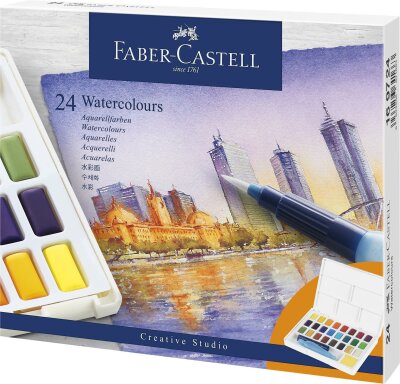 Faber Castell Aquarellfarben in Näpfchen 24er Etui