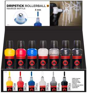 Molotow Rollerball DRIPSTICK Squeeze Bottle 28er Sales Display