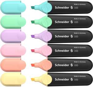 Schneider Textmarker Job 6er Etui Pastell farbig sortiert