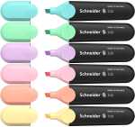 Schneider Textmarker Job 6er Etui Pastell farbig sortiert