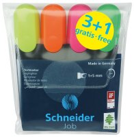 Schneider Textmarker Job sortiert Karton-Etui 4...