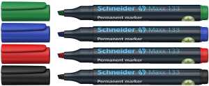 Schneider Permanent-Marker Maxx 133 4er Etui sortiert, 3+1 Aktion
