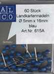 Landkartennadeln, blau 5 X 16           SB-Dose à...