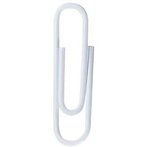 Briefklammern, kunststoffüberzogen, Weiß, 26 mm, rund, Dose à 300 Stück