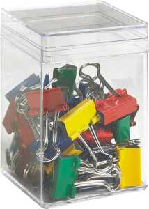 Foldback-Klammern, bunt gemischt, 19 mm, Dose à 30 Stück, für Großverbraucher