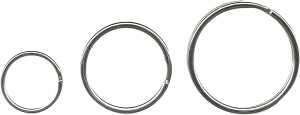 Schlüsselringe aus Metall,glanz- vernickelt, aus gehärtetem Stahl Ø 33 mm, Schachtel à 100 Stk.