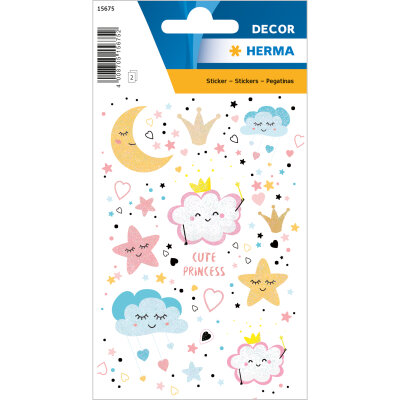 Herma DECOR Sticker CUTE PRINCESS, BEGLIMMERT