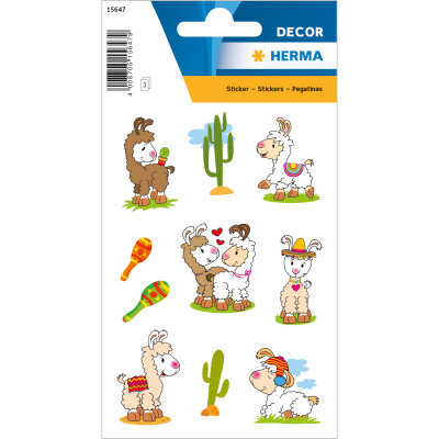 Herma Sticker DECOR Tiere Lama no Drama 3 Bl