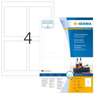 Etiketten für Flaschen permanent 90 x 120 mm weiss 40 Bl 160 Etik.