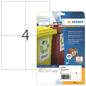 Herma Etiketten permanent wetterfest 105 x 148 mm weiss 10 Bl 40 Etik.