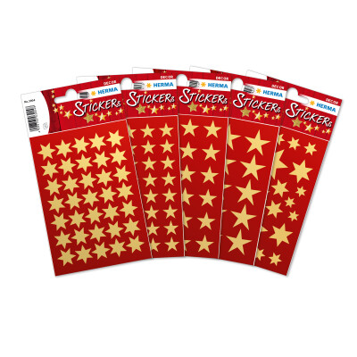 Herma Sticker DECOR Weihnachten Sterne gold 5er-Set