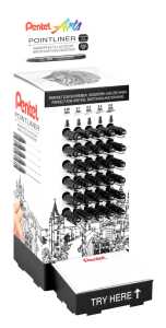 Pentel Permanent Fineliner sortiert sw, 30 Stk. Inhalt