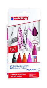 Edding Textilmarker 4500 2-3 mm 5er-Set warm colours