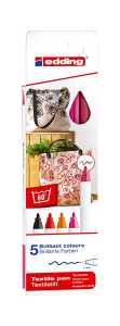 Edding Textilstift 4600 1 mm 5er-Set warm colours