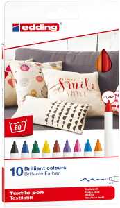 Edding Textilstift 4600 1 mm 10er-Set basic colours