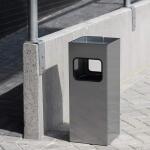Durable Papierkorb Metall eckig si mit Aschenbechereinsatz