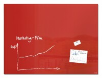 SIGEL GL212 Glas-Whiteboard Artverum - rot - 120 x 90 x...