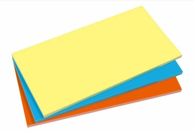 Sigel Static Notes gelb blau orange 100x200mm 3 Blocks à 100Bl