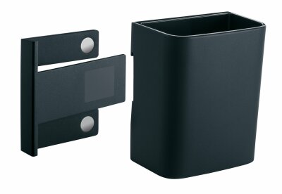 SIGEL GL801 Stifteköcher Artverum S - anthrazit - 7,50 x 9,40 x 5,10 cm - Kunststoff, Neodym - magnetischer Clip zur Anbringung - für Glas-Magnetboards