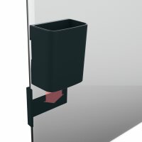 SIGEL GL801 Stifteköcher Artverum S - anthrazit - 7,50 x 9,40 x 5,10 cm - Kunststoff, Neodym - magnetischer Clip zur Anbringung - für Glas-Magnetboards