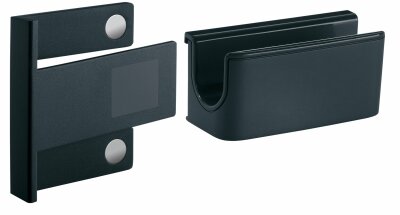 SIGEL GL800 Stiftehalter Artverum - anthrazit - 7,50 x 3,70 x 3,50 cm - Kunststoff, Neodym - magnetischer Clip zur Anbringung - für Glas-Magnetboards