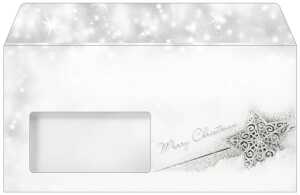 Weihnachts-Umschlag - Stern - grau DIN lang - 50 Umschläge