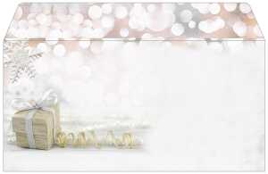 Weihnachts-Umschlag - Geschenk - grau DIN lang - 50 Umschläge