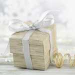 Weihnachts-Umschlag - Geschenk - grau DIN lang - 50 Umschläge