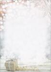 Weihnachts-Motiv-Papier - Geschenk - orange/grau 90...
