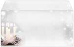 Weihnachts-Umschlag - Kerzen - silber/grau DIN lang - 50 Umschläge