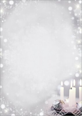 SIGEL DP178 Weihnachts-Motiv-Papier - Kerzen - silber/grau - 90 g/m² - A4 - 100 Blatt