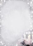 Weihnachts-Motiv-Papier - Kerzen - silber/grau - 90...