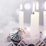 Weihnachts-Motiv-Papier - Kerzen - silber/grau - 90...