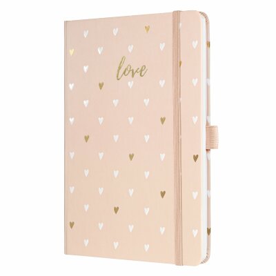 SIGEL JN335 Notizbuch Jolie - Rose Love - liniert - 80 g/m² - ca. A5 - rosa - Hardcover - 174 Seiten - FSC-zertifiziert