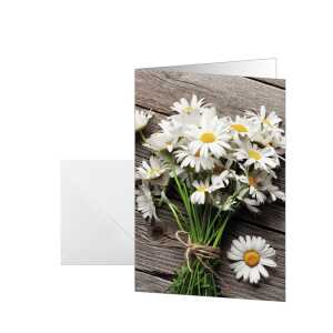 Motiv-Karten - Summery - weiß/braun - C6 - 10 Karten + Umschläge