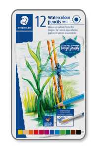 Aquarellstift 2,9 mm, hängbares Metalletui mit 12 Farben