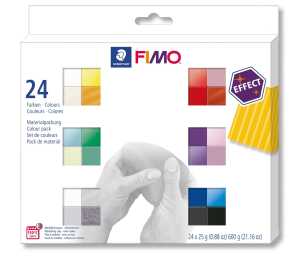 Modelliermasse FIMO® effect, 500 g, sortiert 24 FIMO Halbblöcke a 25 g