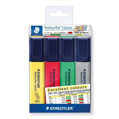 Staedtler Textmarker Textsurf. excel.4St Etui