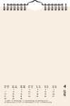 Bastelkalender 2021 A5 Deck Blatt : beige Monatsblätter: beige