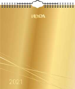 Bastelkalender 2021 215 x 24 cm goldfarben Monatsblätter: schwarz