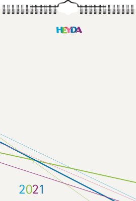 HEYDA 2070461001 Bastelkalender 2021 A4 Chromolux-Deck Blatt Deck Blatt : weiss Monatsblätter: weiss