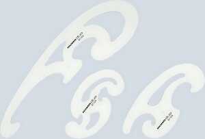 Burmesterkurven-Set, 3-tlg. Kunst- stoff, transparent