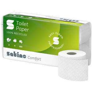 Toilettenpapier 2-lagig 8x250 Blatt 100% Recyceld